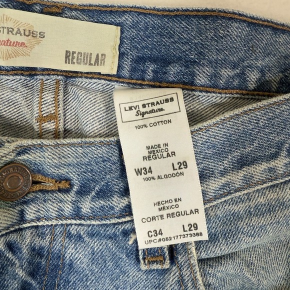 Levis Jeans Men 34X29 Blue Wash Regular Fit 100% Cotton Strauss - Picture 5 of 12